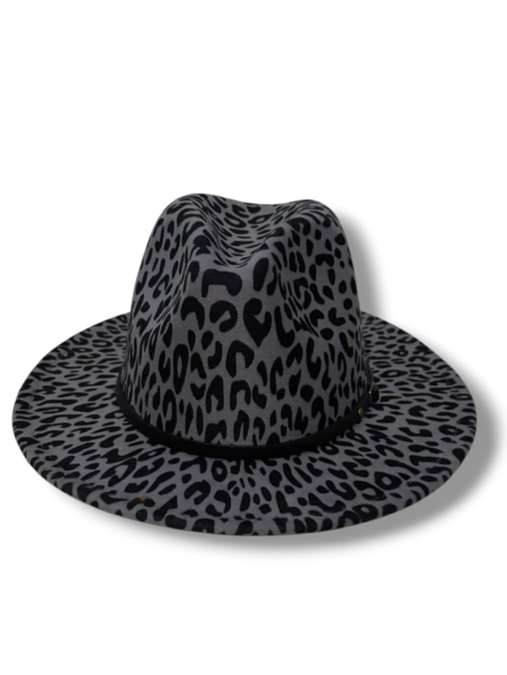 Gray & Black Animal Print Hat